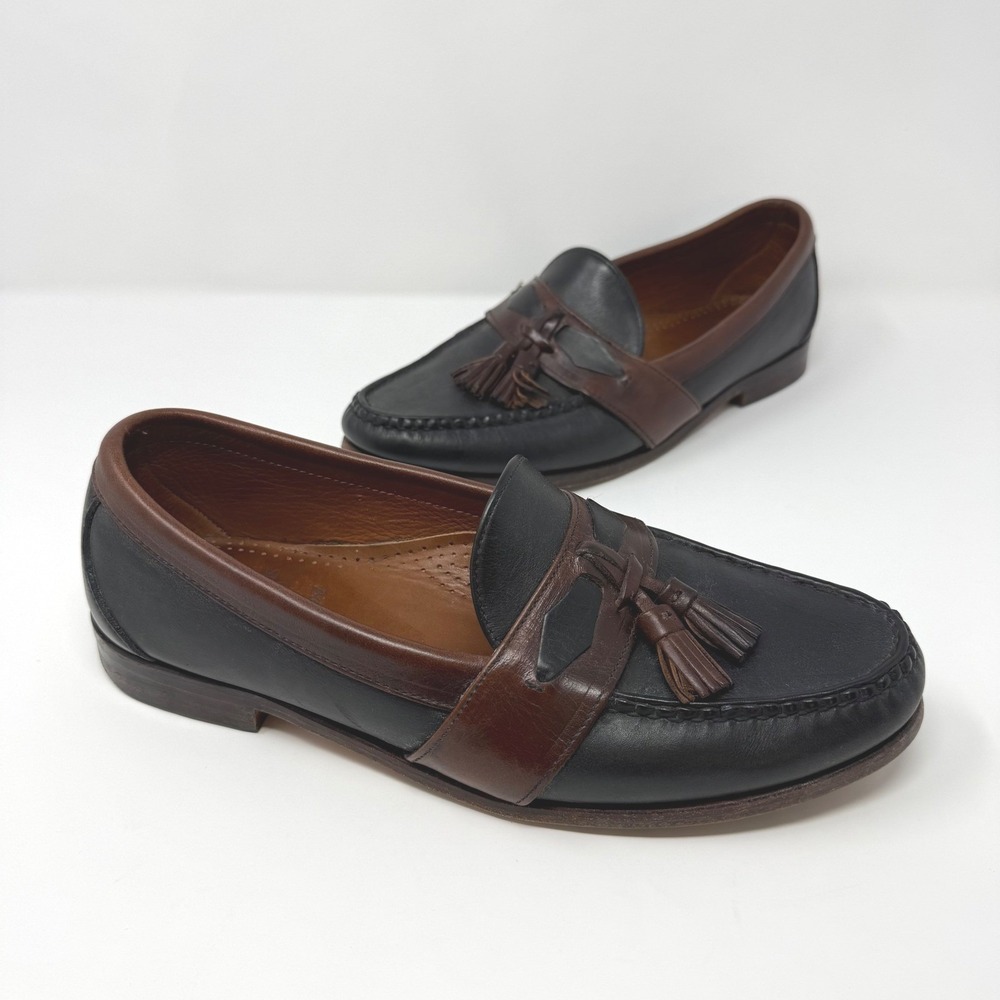 Allen‎ Edmonds Ashford Mens Black Brown Leather Tassel Loafers Shoes 9.5 D